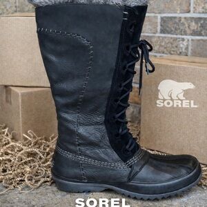 Sorel Cate the Great Black Leather/Suede